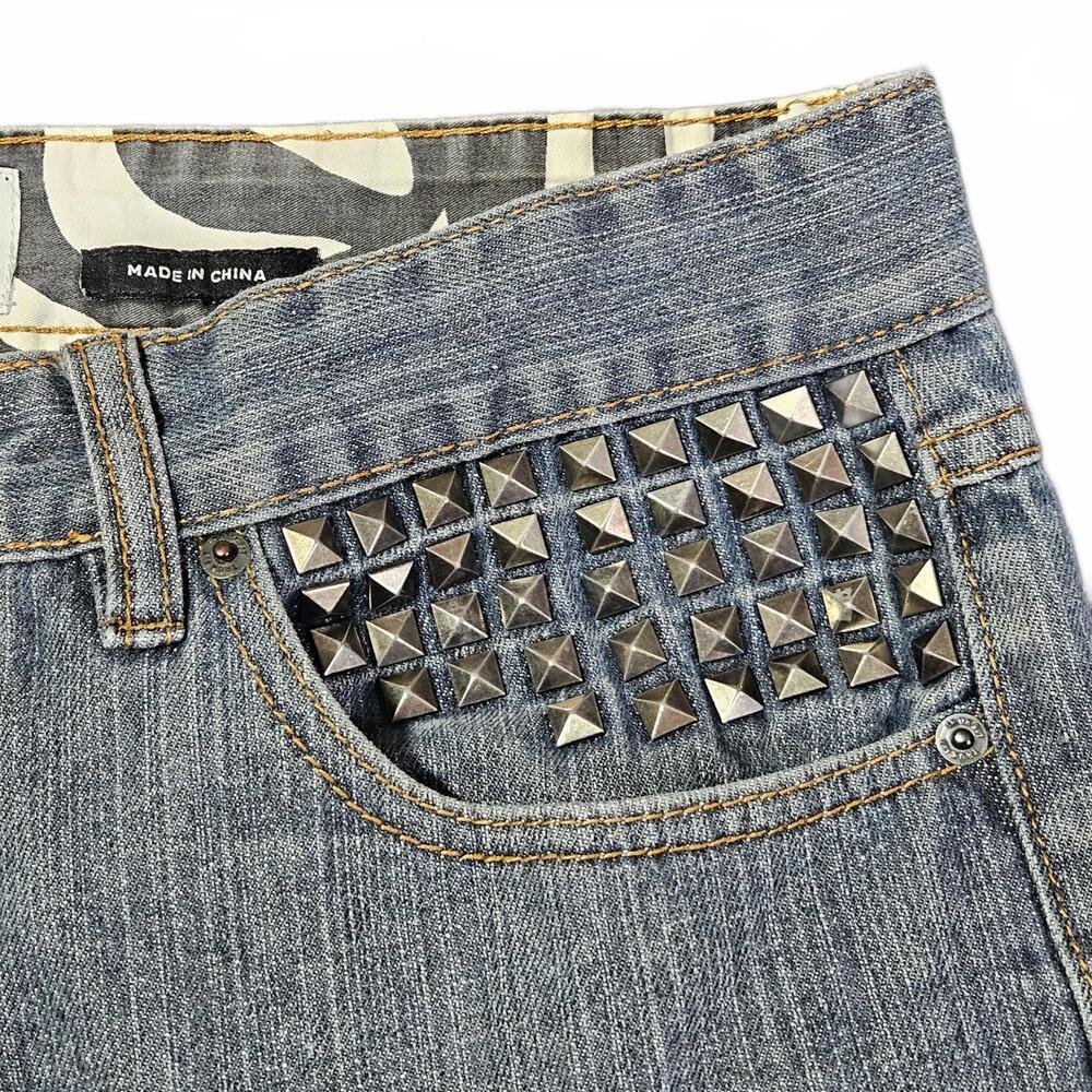 Trukfit Jeans Men 36 x 29 Embellished Straight Leg Punk Spike Streetwear Hip Hop